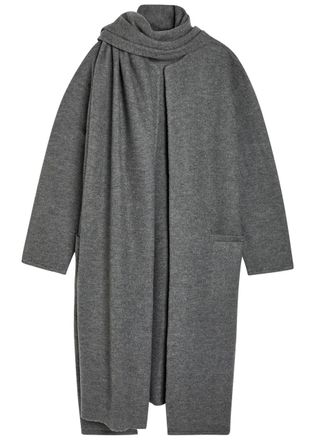 Maria McManus Scarf-effect Merino Wool Coat - Charcoal - S (UK8-10 / S)