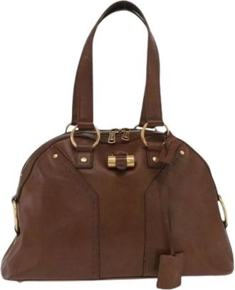 Saint Laurent Pre-owned Handbags, female, Brown, Size: ONE SIZE Pre-owned Vintage Handbag