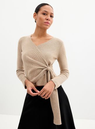 Contemporaine Womens Tie-up crossover sweater
