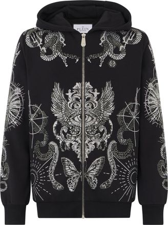 Philipp Plein Zip Hoodie Tattoo Stones