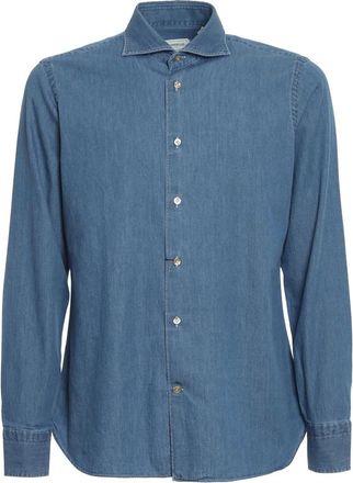 Borriello Cotton Denim Shirt - Heren - Spijkeroverhemden - Blauw - 4XL - Denim - Overhemden