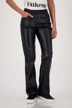 Monari Lederimitathose MONARI Hose Lederimitat Schlupf, Damen, Gr. 34, N-Gr, schwarz, Web, Obermaterial: 60% Polyurethan, 40% Polyester, clean, unifarben, re