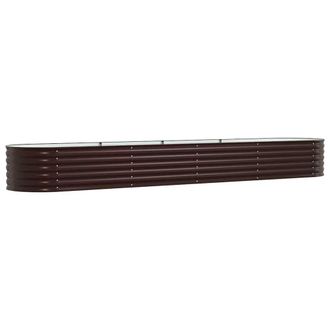Berkfield Home Garden Raised Bed in Brown, 400x80x44 cm, Made of Galvanised Steel in Brown | Size: 400 x 80 x 44 cm