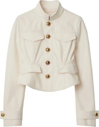 Burberry Giacca crop in cotone - Bianco