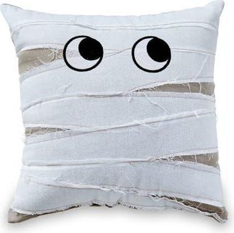 Tag Halloween Mummy Embroidered Pillow White Multi 12x12x3 in Cotton Cover at Nordstrom