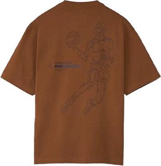 Nike Jordan Air Jordan 23 Engineered Basketball Sports Printing Round Neck Short Sleeve Brown DC9769-204