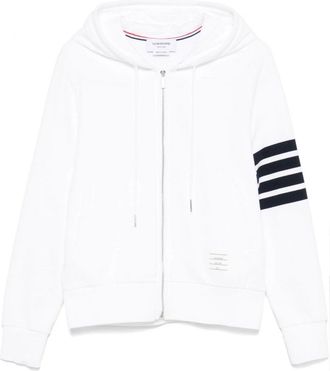 Thom Browne 4 BAR ZIP HOODED TOP Size: 5, colour: WHITE