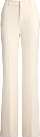 Ralph Lauren Woven Straight Pants City Crepe - Dames - Wijde Broeken - Beige - S - Leer - Broeken