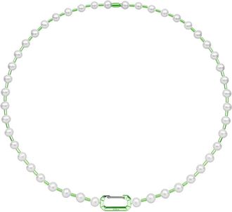 Eéra Collana Vita in oro bianco 18 carati con perle - Verde