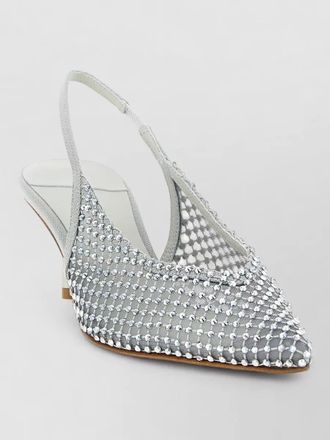 Le Silla gilda slingback pumps kitten heel crystal