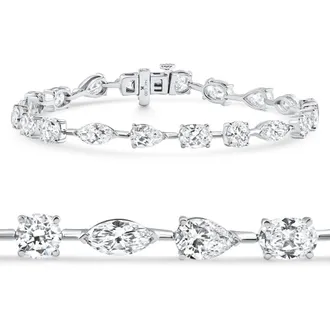 Pompeii3 10Ct Mixed Cut Diamond Tennis Bracelet 7 14k White Gold Lab Grown Size: 7