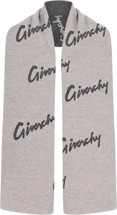 Givenchy Wol en kasjmier sjaal - unisex - Wintersjaals - Grijs - ONE Size - Wol - Accessoires