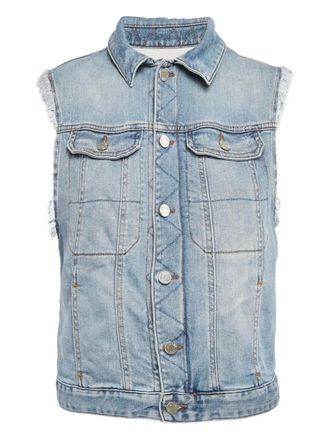 Zadig&Voltaire Giacca denim smanicata con ricamo - Blu