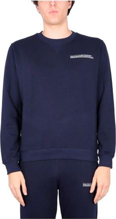 Ballantyne Logo-Print Katoenen Sweatshirt - Heren - Sweatshirts & Hoodies - Blauw - Maat: XL Katoen