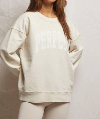 perfectwhitetee Crewneck Long Sleeve Sweatshirt In Sugar