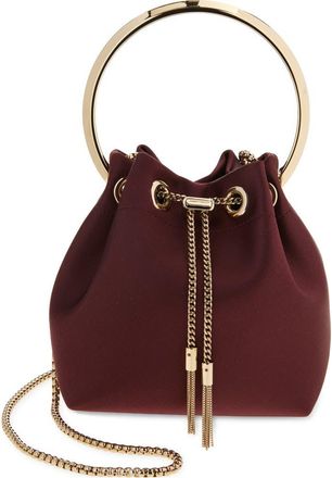 Jimmy Choo London Bon Bon Satin Top Handle in Deep Merlot/Light Gold at Nordstrom