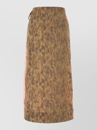Ganni printed wrap skirt
