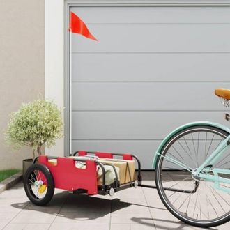 vidaXL Remolque Para Bicicletas Hierro Y Tela Oxford Rojo Vidaxl