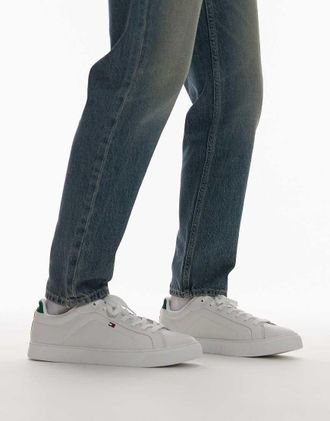 Tommy Hilfiger icon leather court sneakers in white