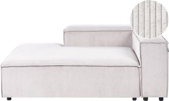 Beliani Chaise Longue Moderna Patas Negras Tapizado Pana Poli&eacute;ster Blanco Crema Derecho Ardal