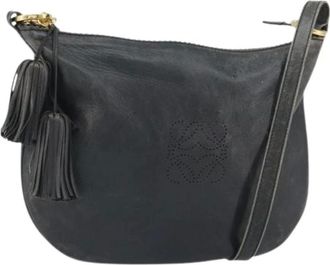 Loewe Pre-owned Cross Body Bags, female, Black, Size: ONE SIZE Pre-owned Leather Crossbody Bag