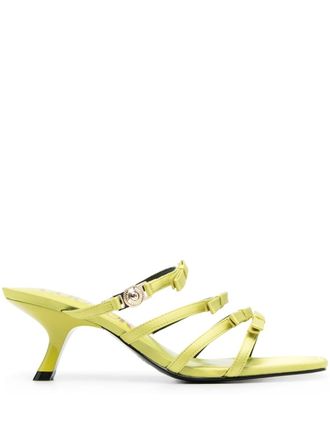 Versace Jeans Couture bow-detail kitten heel sandals - Green