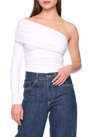 Susana Monaco Ruched One-Shoulder Top in Sugar at Nordstrom Rack, Size X-Small