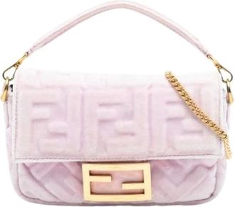 Fendi Pre-owned Shoulder Bags, female, Pink, Size: ONE SIZE Pre-owned The Baguette
