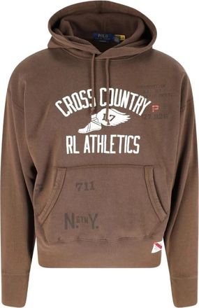 Ralph Lauren Vintage Fit Fleece Grafische Hoodie - Heren - Hoodies - Bruin - XL - Katoen - Hoodies & sweatvesten