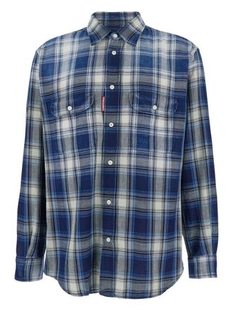 Dsquared2 Checked Blue Long-Sleeve Shirt