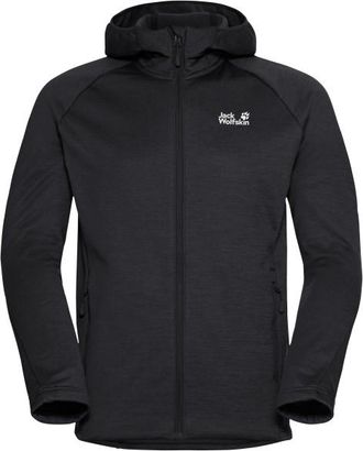Jack Wolfskin Peak District Hooded Fullzip Fleecejacke f&uuml;r Herren | schwarz