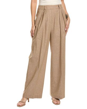 Kenneth Cole High-Rise Linen-Blend Pant