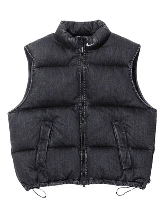 SUPREME x Nike denim puffer gilet - men - Denim - L - Black