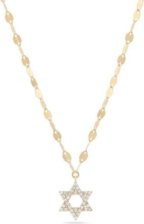 Lana Jewelry 14K Gold Mini Diamond Star of David Pendant Necklace in 14K Yellow Gold at Nordstrom, Size 16