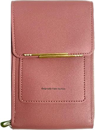 Generic Small Sling Purse | Touchscreen Mobile Key Pouch | PU Leather Zipper Phone Bag For Women With Card Slot | Purse For Lipstick Money Small Items Lady Mo