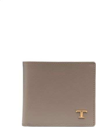 Tod's bi-fold leather wallet - men - Calf Leather - One Size - Grey