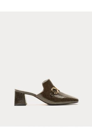 Frances Valentine Womens Natty Heeled Mule In Olive