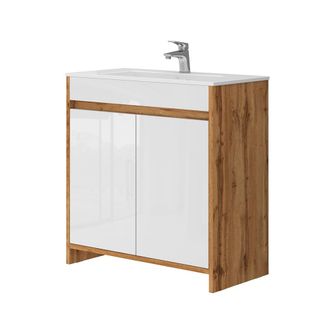 Vicco Mueble Bajo Lavabo Lemgo, Roble Dorado, 2 Partes