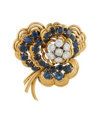 Van Cleef & Arpels 18K 4.00 Ct. Tw. Sapphire Brooch (Authentic Pre-Loved)