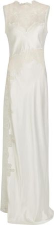 Shona Joy Stratus High-neck Lace Satin Maxi Dress - Ivory - 16 (UK16 / XL)
