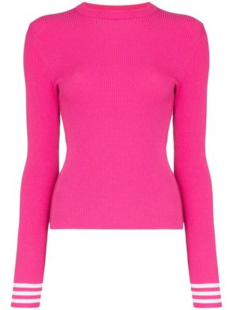 Off-white knitted logo tape top - Pink