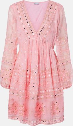 Juliet Dunn Embellished cotton minidress