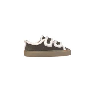 INUIKII Sneakers, female, Brown, Size: 6 US Shearling Low Velcro - Dark Brown
