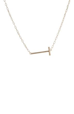 Alex and Ani Gold Elongated Initial Pendant Necklace in Gold - T at Nordstrom