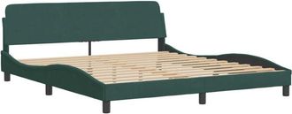 vidaXL Vidaxl - Estructura Cama Sin Colch&oacute;n Terciopelo Verde Oscuro 180x200 Cm