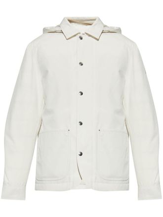Moncler logo-patch padded jacket - men - Polyester/Recycled Polyester/Down/Cotton/Feather - 5 - White