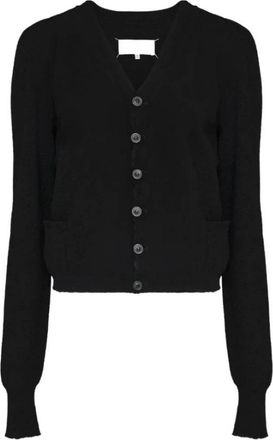 Maison Margiela Wollen Cardigan met V-hals - Dames - Vesten - Zwart - S - Wol - Truien & Vesten