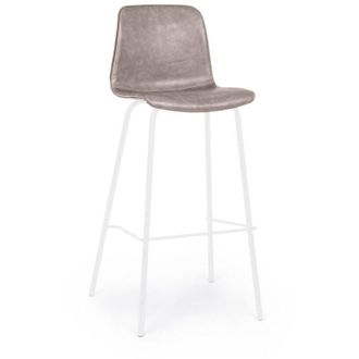 BIZZOTTO Set 2 Sgabelli Bar Ecopelle Beige Industriale da Interno - NATALIA - Colore: Marrone