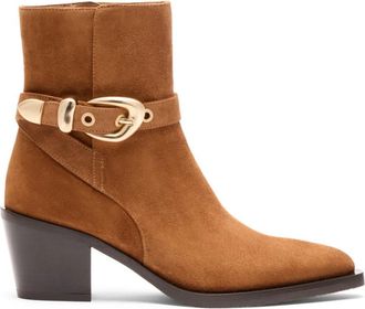 Stuart Weitzman Maven Western Bootie - Dames - Cowboylaarzen - Bruin - 37 EU - Schoenen