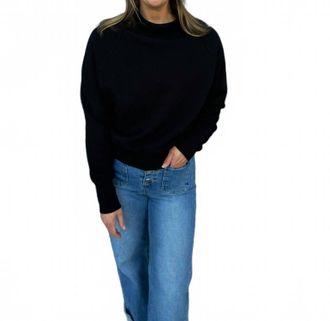 Mono B Malibu Raglan Sleeve Turtleneck Sweater In Black